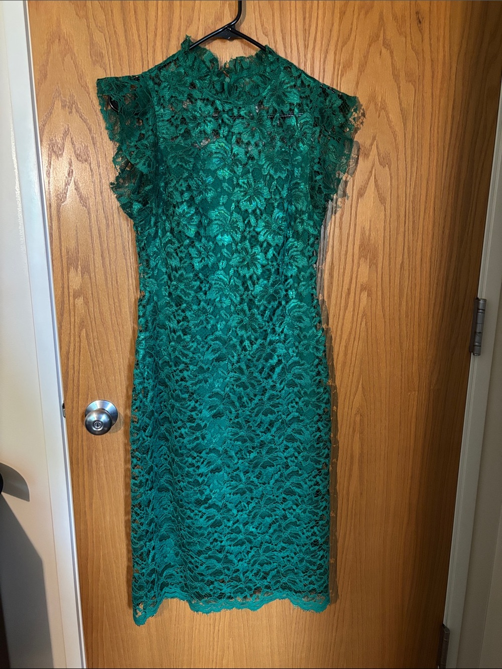 Enfocus Studio Emerald Green Lace Midi Dress
